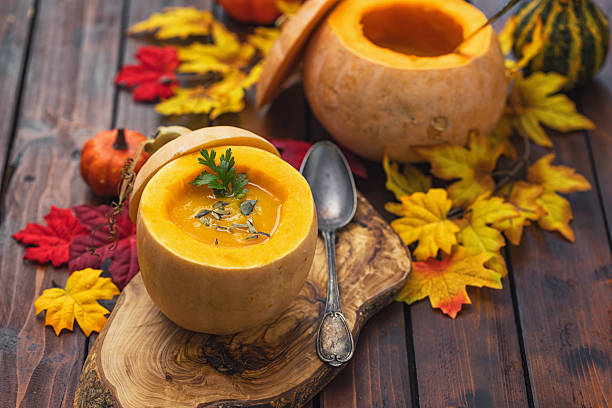 Fresh homemade pumpkin soup