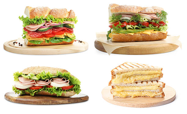 istock Many tasty sandwiches isolated on white, set 2239819485