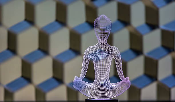 istock Glowing silhouette of a meditating yogi for a background 2239822096