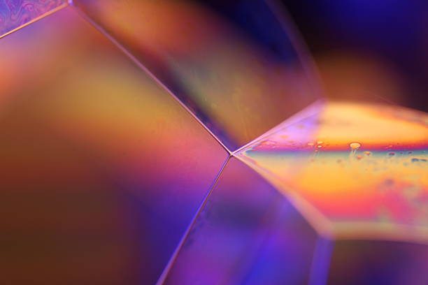 istock Green and purple liquid abstraction, geometric shapes, illuminated object 2239825562