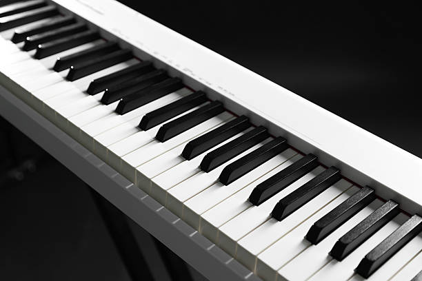 istock Synthesizer on black background, closeup. Electronic musical instrument 2239831354
