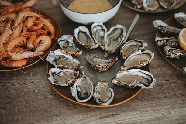 istock Plates of mussels served for an aperitif 2239832971