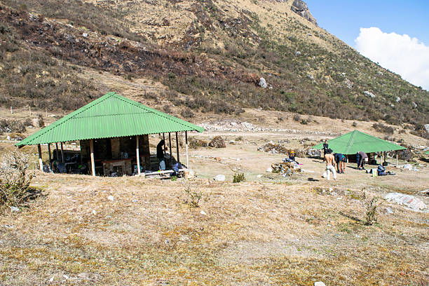 istock Trekkers resting at salkantay trail campsite in peru 2239840780