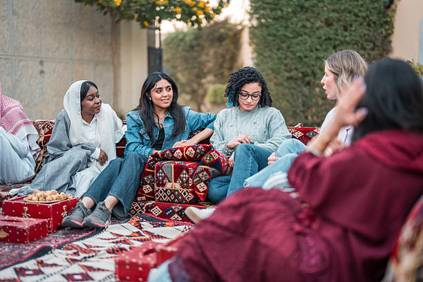 istock Diverse Women Enjoy a Conversation in Arabian Majlis 2239844203