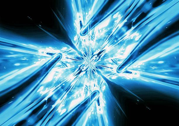 istock 3d illustration of abstract blue rays radiating 2239851420