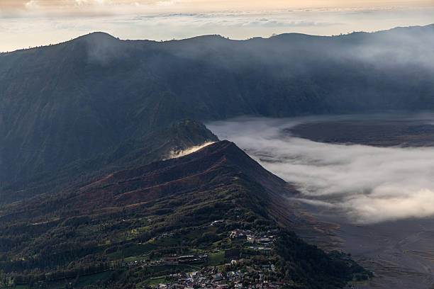 istock Sunrise aerial view of Bromo active volcano 2239852722