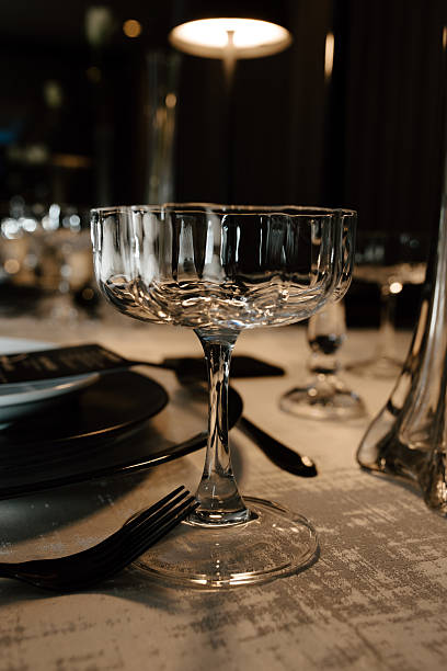 istock Elegant champagne glassware on a sophisticated table setting 2239853880