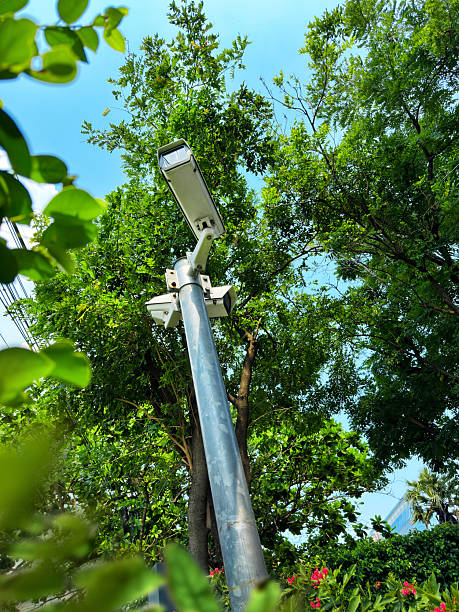 istock Outdoor surveillance security cameras at pole 2239857868