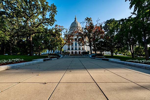 Wisconsin State Capitol in Madison, Wisconsin, USA, on May 4, 2023.