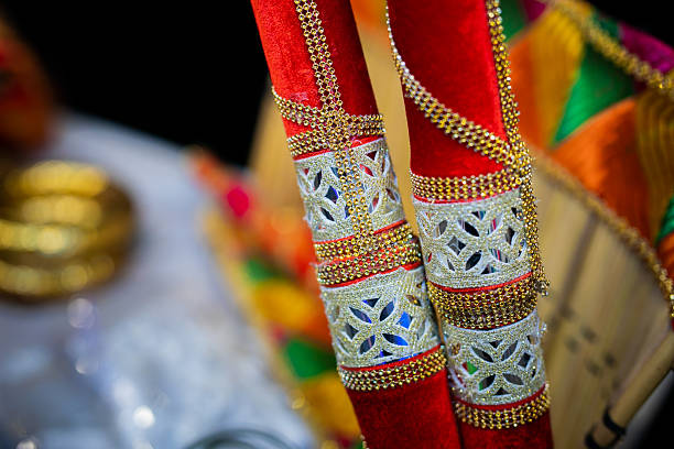 istock Indian Punjabi pre wedding Jago ceremony ritual items and decorations close up 2239862077