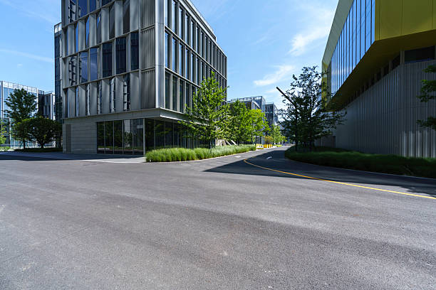 City streets and modern office buildings