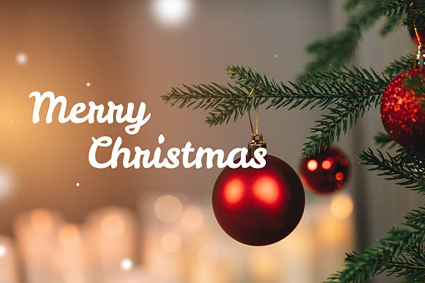 istock Merry Christmas decorations on a festive tree with sparkling ornaments 2239872555