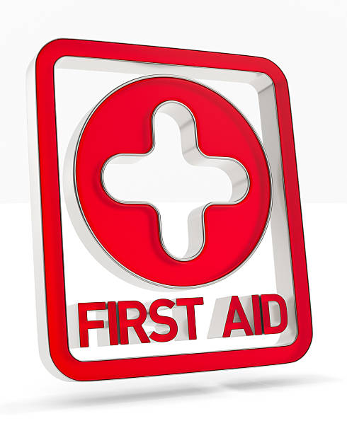 First aid sign on white background. Isolated 3D illustration