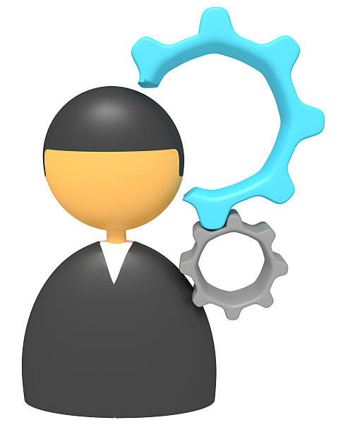 3D Rendering of Person with Gears