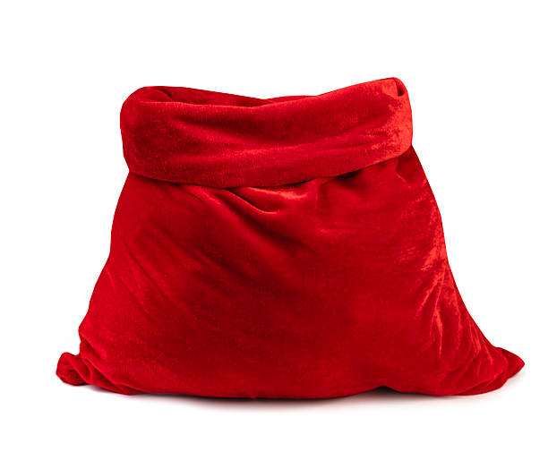 istock Christmas red bag isolated, opened xmas sack. Single object. 2239888925