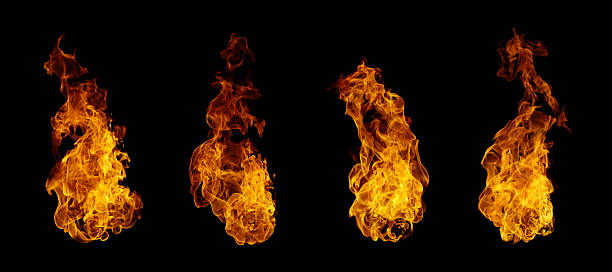 istock Black background fire, flames with torches and textures with splitting power effect, can grill red, burning with burning smoke and sparks in barbecue grill fire 2239889514