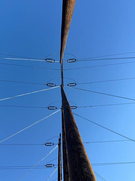 power lines against the sky
