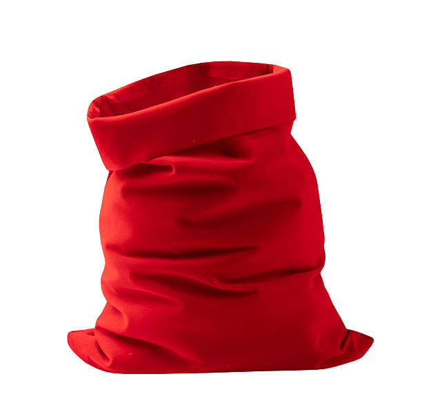 istock Red santa bag opened cutout. Christmas empty gift sack isolated. 2239890175