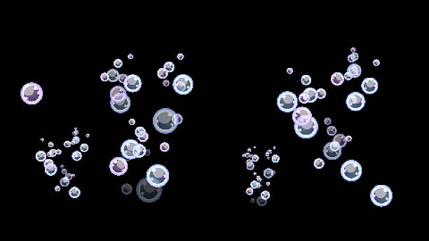 istock Cute 8bit Retro Game Style Purple and Cyan Bubble Illustration on Black Background 2239890631