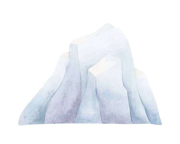 istock Glacier Ice Mountain. North Sea Arctic landscape element. Watercolor hand drawn illustration with iceberg isolated 2239891299
