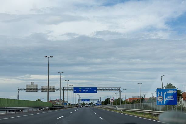 istock Highway sign to Vienna near Austrian border 2239893774