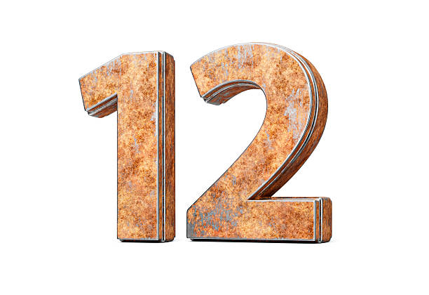 istock Number Twelve 12 Digit Made Of Old Rusty Iron Metal Texture On White Background 3d Illustration 2239902656