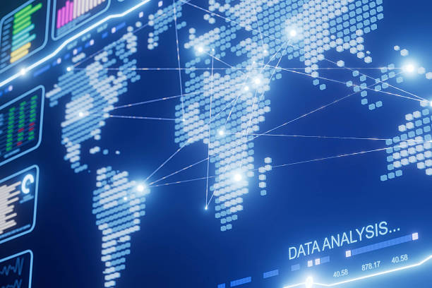 istock A blue screen with a map of the world and the words data analysis 2239907270