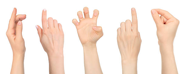 istock Set of hand gestures isolated on transparent background 2239908822
