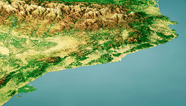 istock Catalonia Satellite Landscape View 3D Render Color 2239913087
