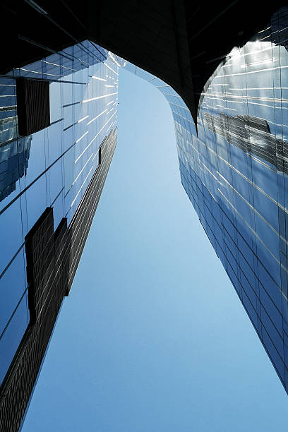 Modern Glass Buildings and Sky Gap Creating Abstract Urban Composition