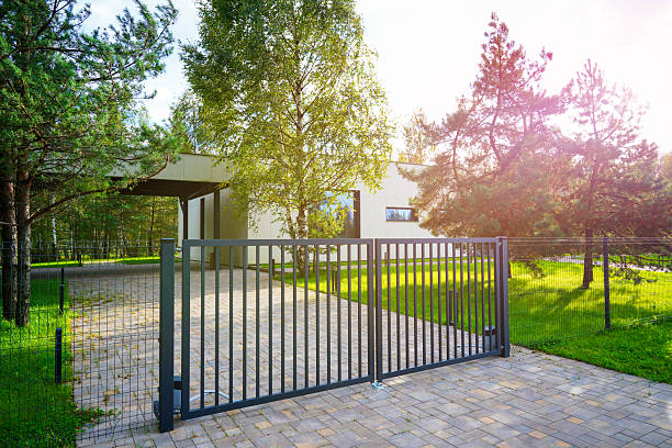 istock Gated driveway for suburb home. 2239917339