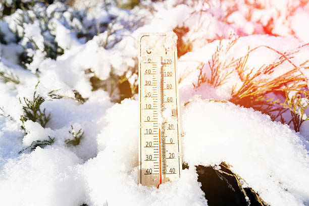 istock Winter Thermometer Shows Low Temperatures in Snow-Covered Landscape in Cold Day. 2239917403