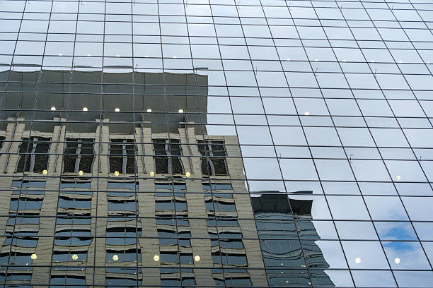 Business and finance concepts. Corporate background photos. Downtown financial district buildings.