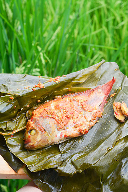 istock Processed tilapia fish steamed using banana leaves and cooked traditionally 2239923444