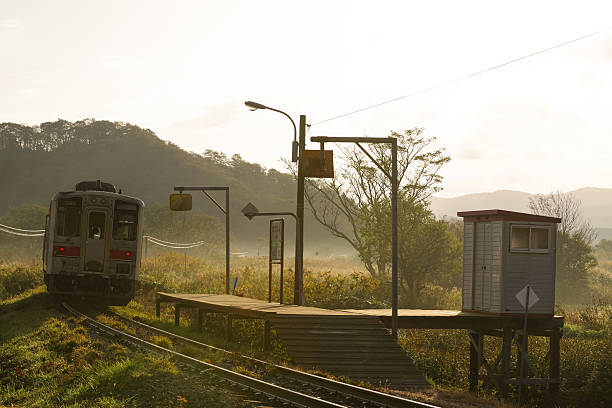 Horonobe-cho, Hokkaido, Japan - October 5, 2025 : KIHA 54 Local train leave at the Nukanan Station