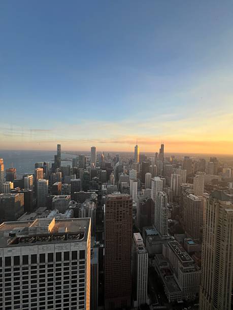 istock Chicago at sunset from John Hancock. 2239929405