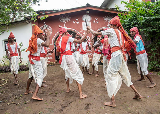 Hodi tribal dance of Maharashtra,India from Shribhuvan Barda village, Palghar district,Maharashtra,India.
