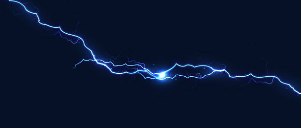 istock A long blue electric arc with a trail for motion effects, acceleration, directional lines, and dynamic titles. 2239937026