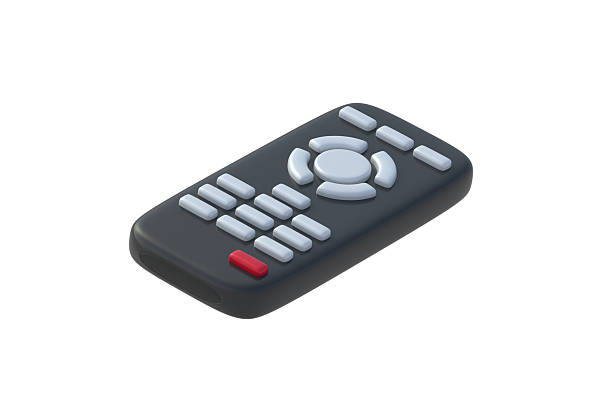 istock One remote control for tv isolated on white background. Wireless infrared controller for devices. 3d render 2239937061