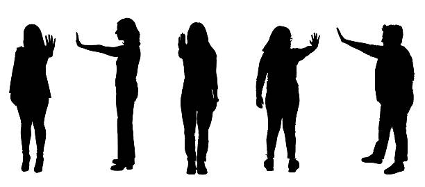 istock group of various  woman showing the stop sign with their hands on white background 2239940714