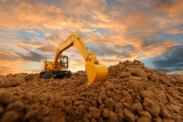 istock Excavator with Bucket  are digging the soil . 2239941654