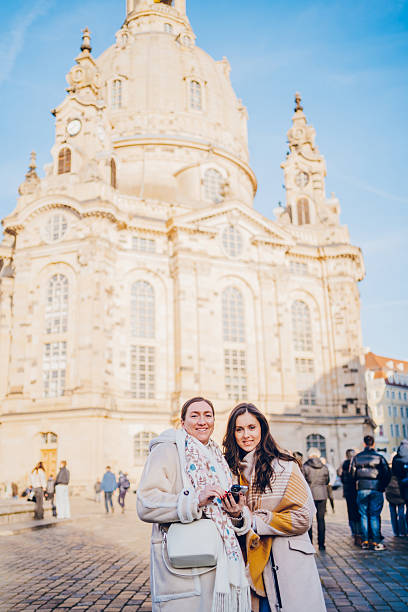 Two Woman Friends Enjoy In Walking