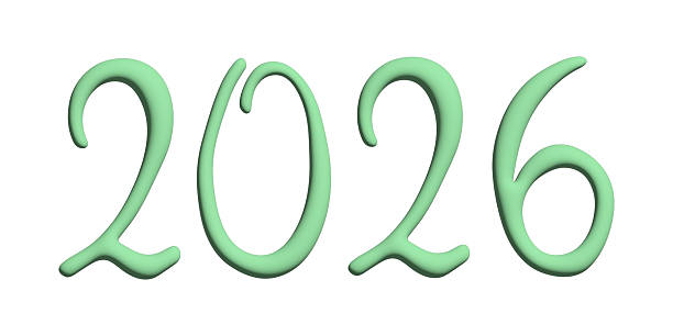 istock 3d happy New Year doodle 2026 numbers Single element for calendar, card, banner, flyer, web, poster, design, decor 2239944500