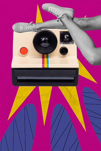 istock Vertical sketch 3d artwork collage poster of anonym human instead body camera device capture moment paparazzi photo-shooting 2239946467