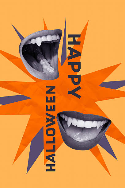 istock Banner 3d sketch image collage of happy headless mouth bite vampire teeth cavity halloween spooky season autumn holiday horror 2239946721