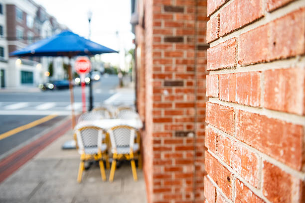 Brick Wall by Sidewalk in Ridgewood New Jersey