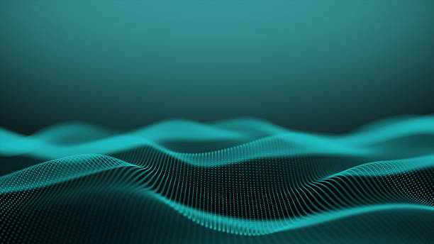 istock Turquoise wave repeat. blue gradient background. Green water. Digital sea. Smooth movements of liquid form. Sci-fi, 2239956177