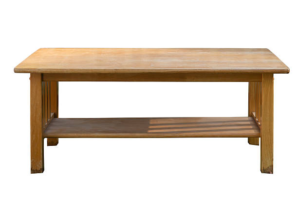 istock Wooden table isolated on white background 2239956479