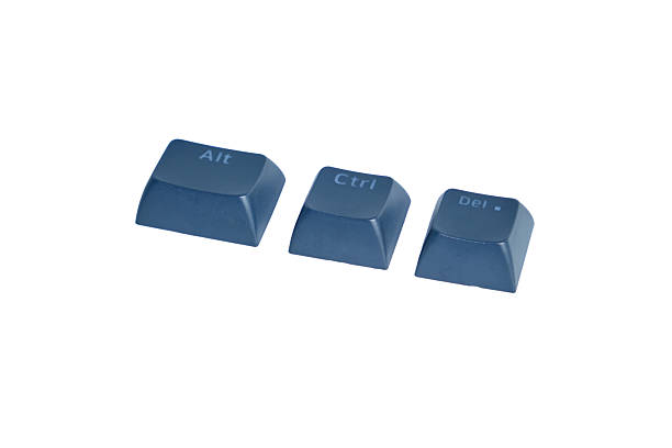 istock Three Blue Keyboard Keys Alt Ctrl Del Lined Up On White Background 2239958212