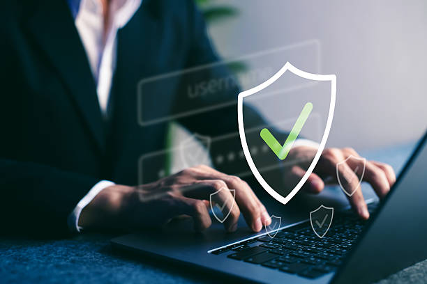 istock Cybersecurity, Businessman using laptop with secure online login, data protection, and digital privacy in corporate environment. 2239967373